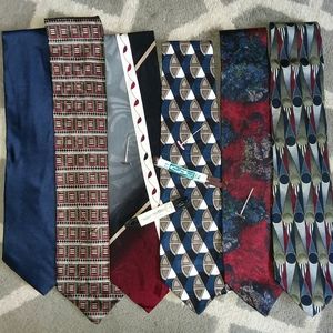 6 Vtg Designer Silk Ties - Lot E - Bellissimo!